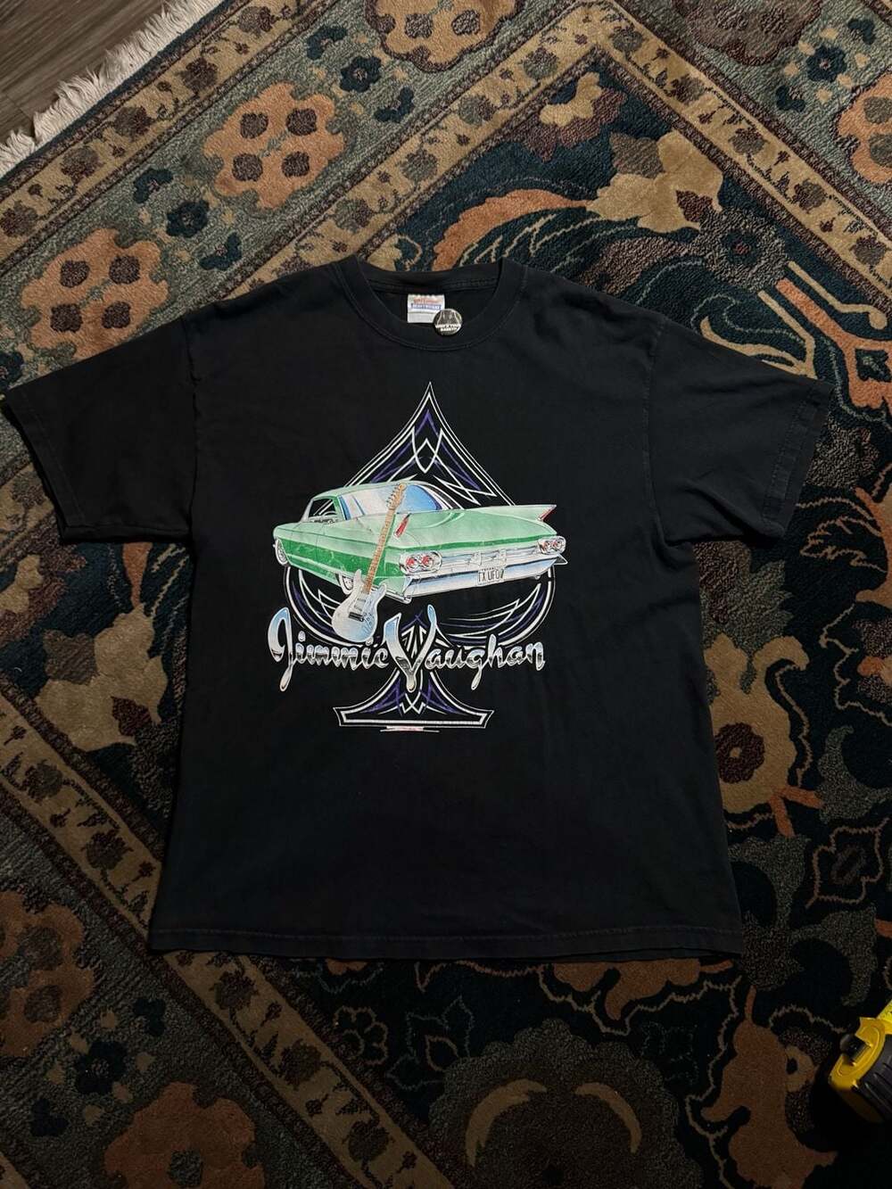 Vintage 1999 Jimmie Vaughan Car and Guitar Concert T-Shirt Size L
